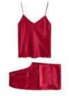 Olivia Von Halle Bliss Silk Pyjama Set In Red