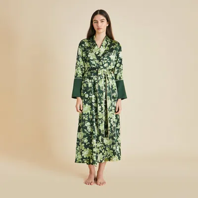 Olivia Von Halle Capability Ares Green Floral Robe
