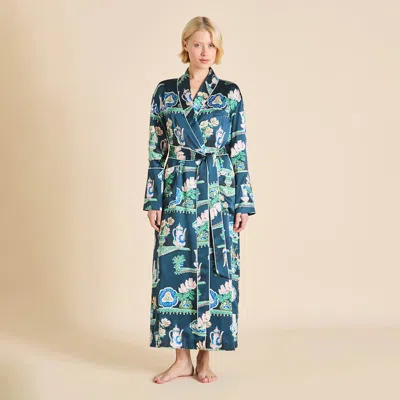 Olivia Von Halle Capability Giotto Blue Plate Robe
