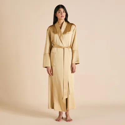 Olivia Von Halle Capability Lune Caramel Embellished Robe