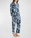 OLIVIA VON HALLE CASABLANCA CROPPED FLORAL-PRINT SILK PAJAMA SET