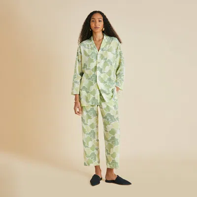 Olivia Von Halle Casablanca Luna Green Cloud Pajamas