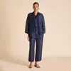 Olivia Von Halle Casablanca Navy Pajamas