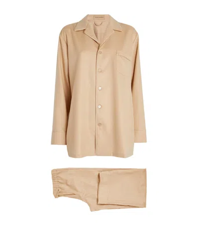 Olivia Von Halle Vanderbilt Muscat Beige Pajamas
