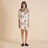 Olivia Von Halle Celeste Maugham Ivory Floral Nightshirt In Ivory
