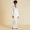 Olivia Von Halle Coco Ivory Oyster Pajamas In Ivory White