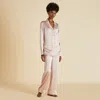 Olivia Von Halle Coco Oyster Ivory Pajamas In Oyster Pink