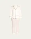 Olivia Von Halle Silk Coco Pyjama Set In Ivory Jet Black Core