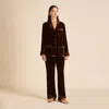 Olivia Von Halle Coco Walnut Brown Pajamas In Brown