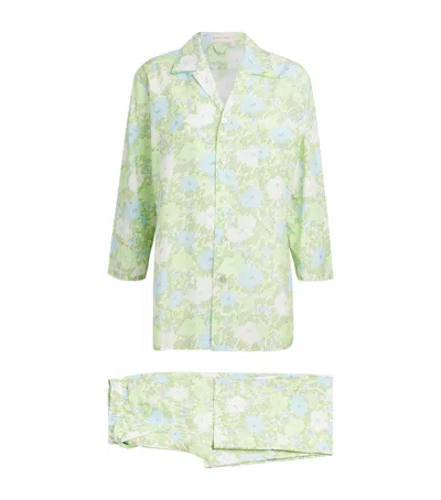 Olivia Von Halle Cotton-silk Hester Casablanca Pyjama Set In Green