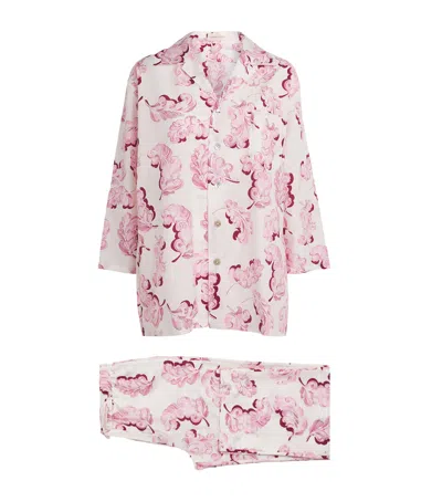 Olivia Von Halle Cotton-silk Plume Casablanca Pyjama Set