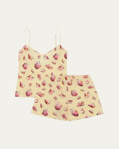 Olivia Von Halle Elle Junonia Shell-print Cami Pajama Set