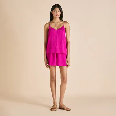 Olivia Von Halle Elle Paloma Pink Camisole Set