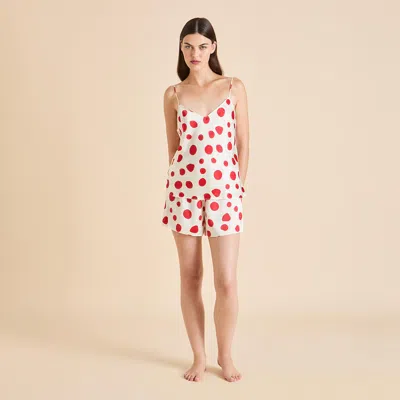 Olivia Von Halle Elle Sonnet Ivory Wax Seal Camisole Set In Brown