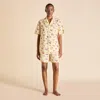 Olivia Von Halle Emeli Helios Yellow Seashell Pyjamas In Cotton-silk