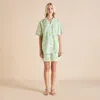 Olivia Von Halle Cotton-silk Hester Emeli Pyjama Set In Green