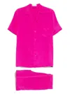 Olivia Von Halle Casablanca Paloma Pink Pyjamas In Silk Satin In Pink