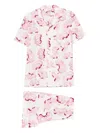 Olivia Von Halle Emeli Plume Feather-print Pyjama (set Of Two) In White