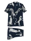 Olivia Von Halle Emeli Printed Short-sleeve Pyjama (set Of Two) In Blue