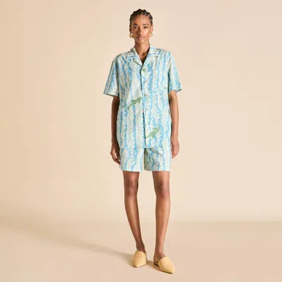 Olivia Von Halle Emeli Sirena Blue Wave Pajamas