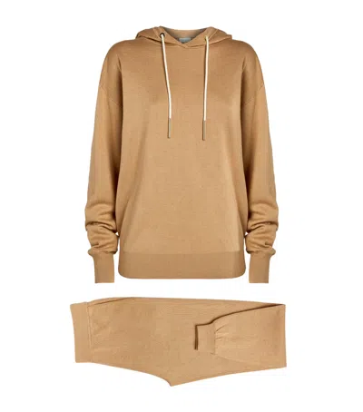Olivia Von Halle Gia Cashmere Tracksuit In Sand