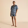 Olivia Von Halle Ingo Nautilius Navy Seashell Pajamas