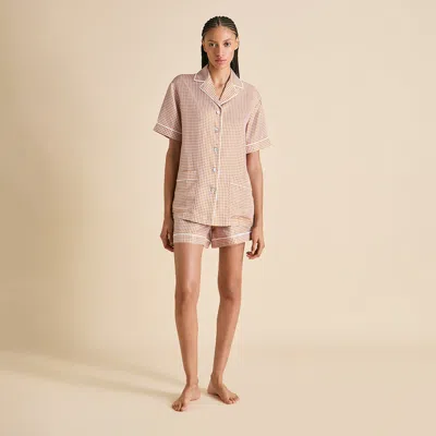 Olivia Von Halle Ingo Sarrazin Pink Geometric Pajamas