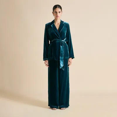 Olivia Von Halle Jagger Ocean Blue Pajamas