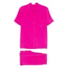 Olivia Von Halle Casablanca Paloma Pink Pyjamas In Silk Satin