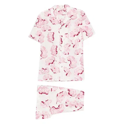 Olivia Von Halle Emeli Plume Pink Feather Pajamas