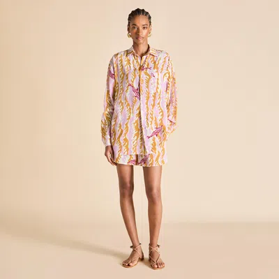 Olivia Von Halle Kick Mira Pink Wave Pajamas