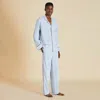 Olivia Von Halle Laurent Cerulean Blue Pajamas In Blue