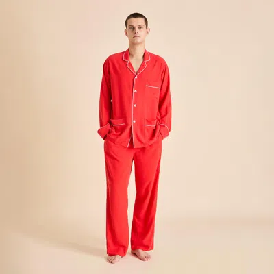 Olivia Von Halle Laurent Crimson Red Pajamas