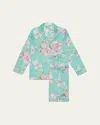 Olivia Von Halle Lila Abalone Floral-print Silk Pajama Set