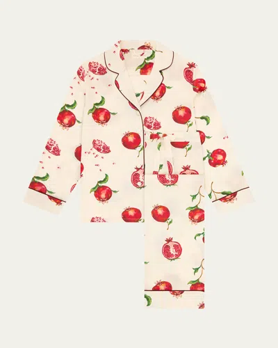 Olivia Von Halle Lila Allegra Pomegranate-print Silk Pajama Set In Multi