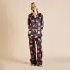 OLIVIA VON HALLE LILA BRIGHAM BLACK STRAWBERRY PAJAMAS