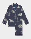 Olivia Von Halle Lila Caspian Fish-print Silk Pajama Set