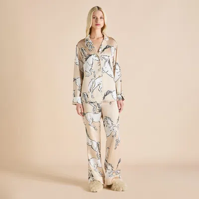 Olivia Von Halle Lila Clementine Caramel Horse Pajamas