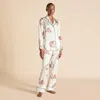 Olivia Von Halle Lila Cora Ivory Goldfish Pyjamas In Silk Satin