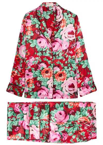 Olivia Von Halle Womens Moulin Lila Floral-print Silk Pyjama Set In Multi
