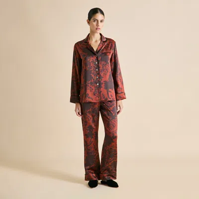 Olivia Von Halle Lila Lalanne Burgundy Floral Pajamas