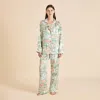 Olivia Von Halle Lila Mansion Peach Landscape Pajamas In Orange