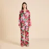 Olivia Von Halle Lila Moulin Red Floral Pajamas In Multi