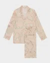 Olivia Von Halle Lila Pearl-print Silk Satin Pajama Set