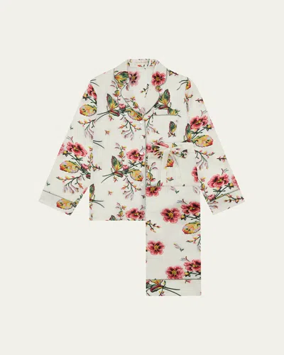 Olivia Von Halle Lila Printed Silk Satin Pajama Set In Maugham