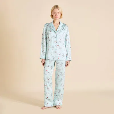 Olivia Von Halle Lila Serafina Blue Floral Pajamas