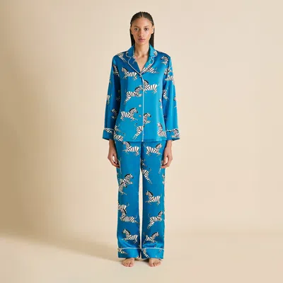 Olivia Von Halle Lila Zora Blue Zebra Pajamas