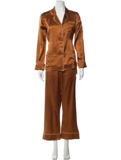 Pre-owned Olivia Von Halle Linen Pajamas In Multi