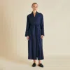 Olivia Von Halle Logan Osaka Navy Robe In Navy Blue