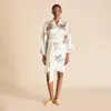 Olivia Von Halle Mimi Cora Ivory Goldfish Robe In Silk Satin